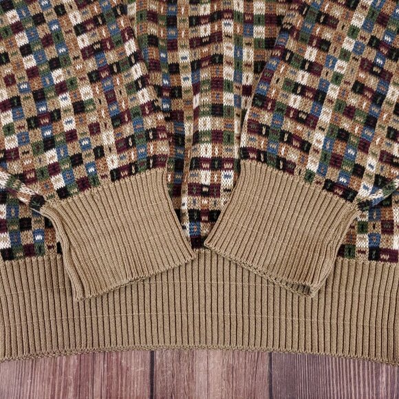 Vtg Tricots St Raphael Sweater Men XL Geometric Abstract Grandpa Coogi Style USA - Picture 11 of 16